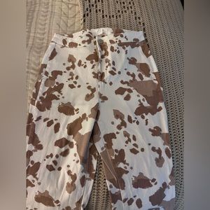 Cow print jeans